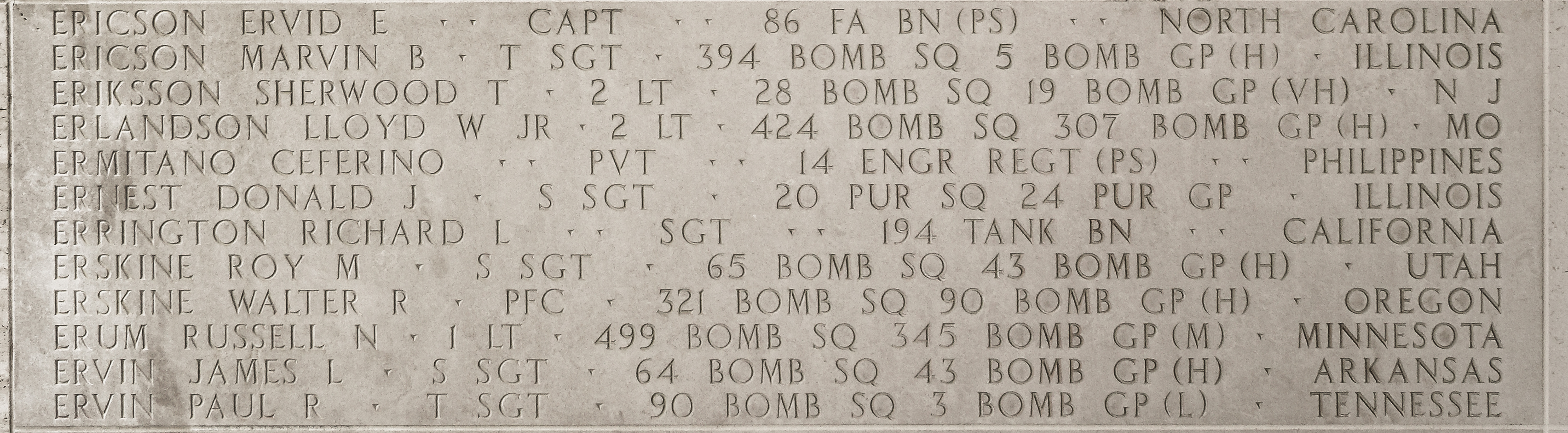 Paul R. Ervin, Technical Sergeant